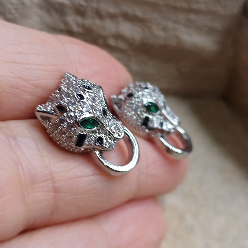 Chain 18K white gold over Stainless steel Leopard panther head - Picture 7 of 11